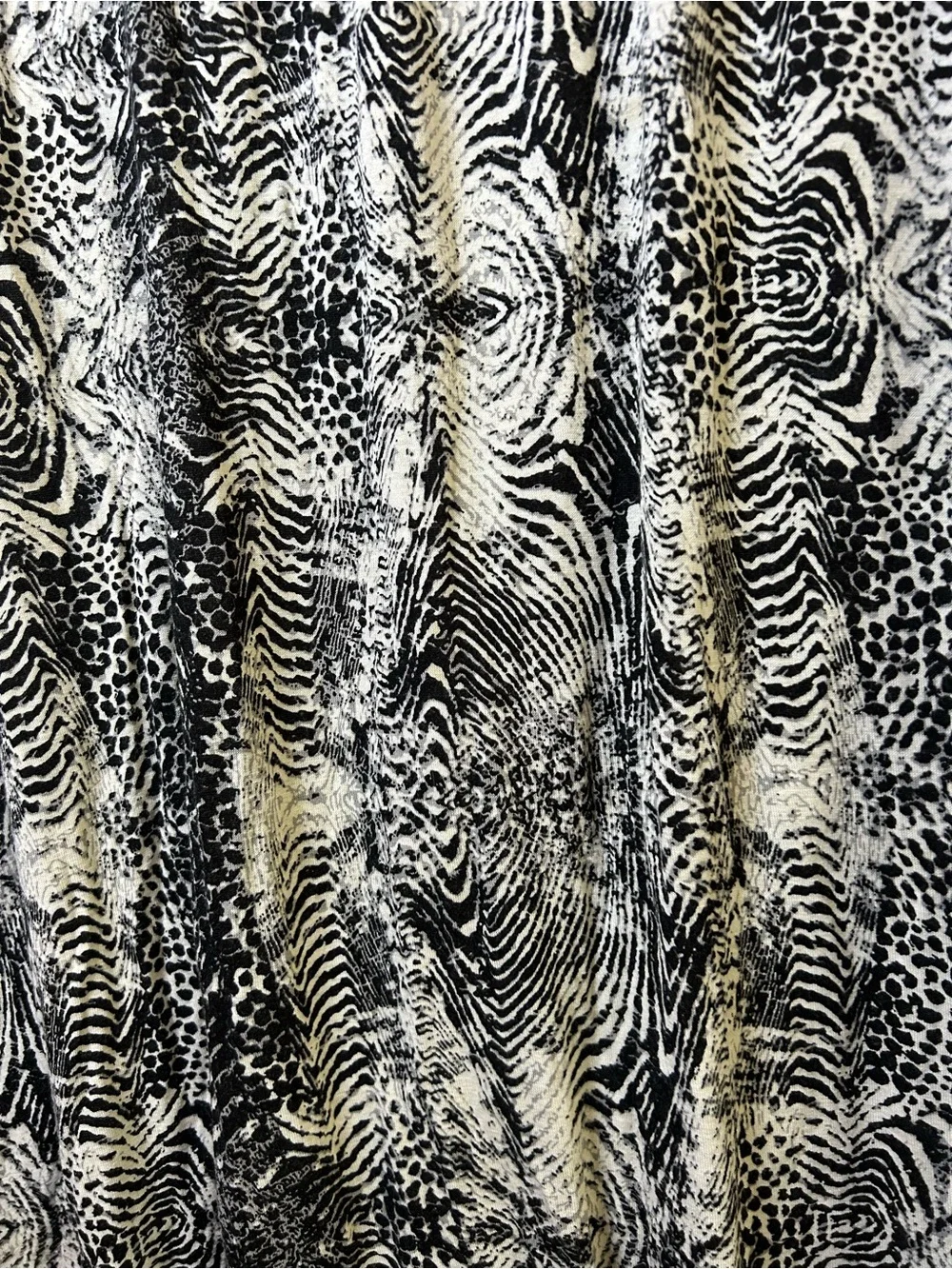 Christopher &‎ Banks Black & White Animal Pattern Printed Maxi Skirt Festival Be
